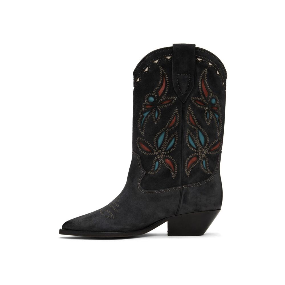 Isabel Marant Duerto Western Embroidered Suede Gray Boots FR 36 US 5-6 NEW $1295 - Picture 3 of 10